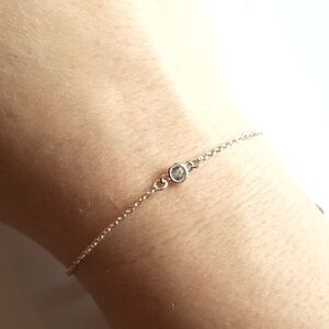Ettika bracelet dainty silver tone clear gem adjustable